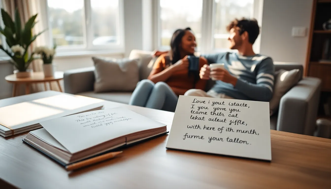 couple discussing relationship quotes in a cozy office setting.