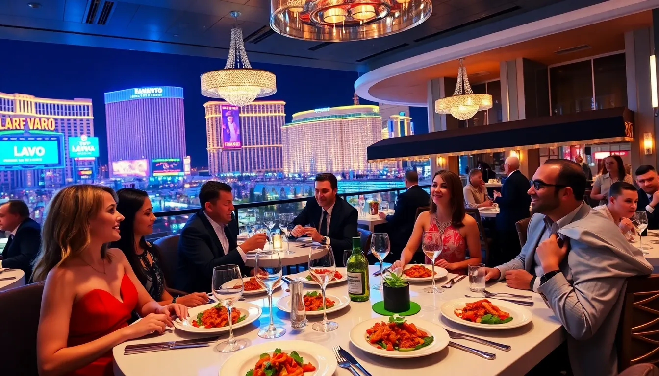 dining scene at Lavo Italian Restaurant in Las Vegas.